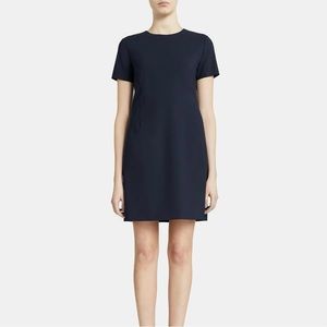 Theory Short-Sleeve Wool Sheath Dress